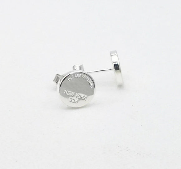 Popular Brand Style 925 Sterling Silver Round Plate Stud Earring