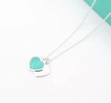 High Quality Brand Style Mint Heart Necklace