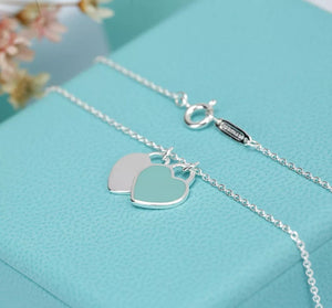 High Quality Brand Style Mint Heart Necklace