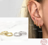 Cute Sterling Silver and Gold Hoop Earring