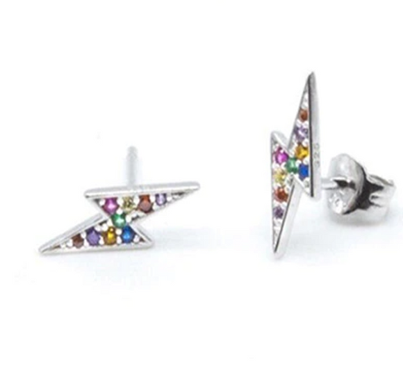 Glitter Voltage  jewelry 925 Sterling Silver and Gold Color Stud Earring