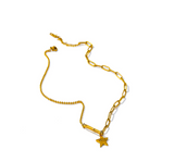 Stainless Steel Star Pendant Chain with Star Charm Necklace