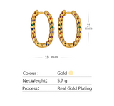 Beautiful High Quality Ellipse Rainbow Zircon Hoop Earring