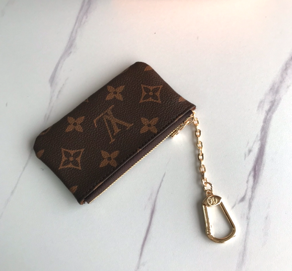 L Brand Style Coin Purse with Key Chain