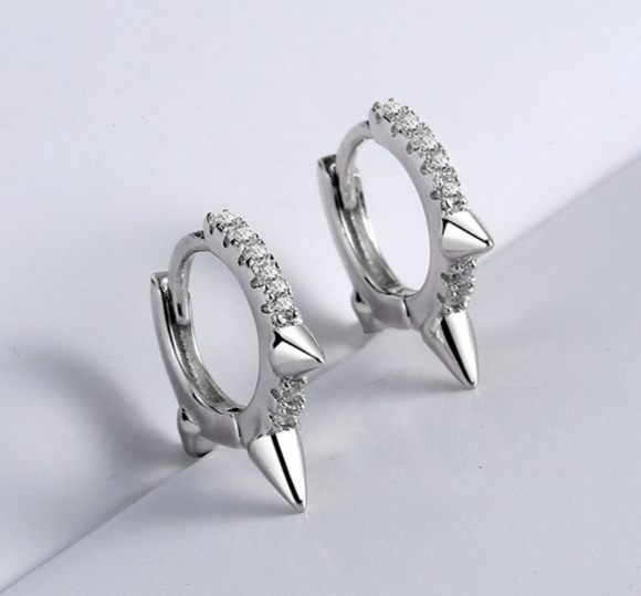 Fashionable Spiky Zircon Hoop Earring