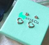 925 Sterling Silver Brand Style Heart Shape Stud Earring