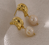 Chic Geometric Natural Pearl Drop Earring