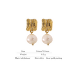 Chic Geometric Natural Pearl Drop Earring