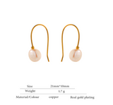 Simple Elegant Natural  Pearl Hoop Earring