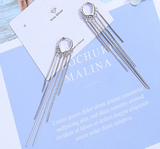 925 Sterling Silver Long Tessle Earring