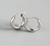 Sterling Silver Round Hoop Earring