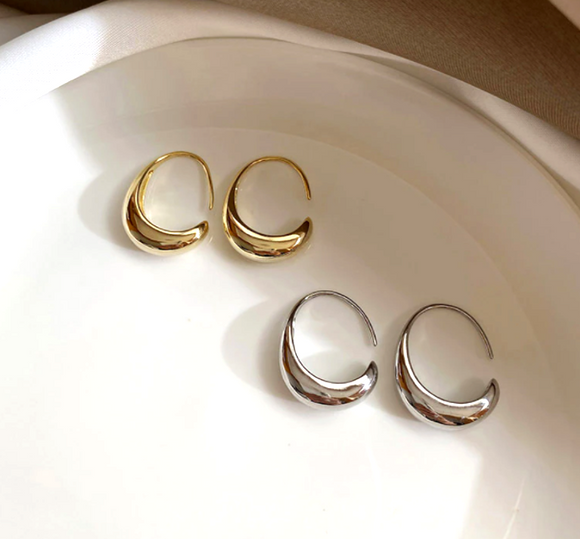 Very Unique Sterling Silver Crescent Hook Earring