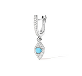 Sterling Silver with Zircon 1pc Hoop Earring