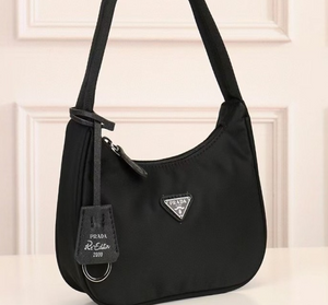 P Brand Black Nylon Hobo Mini Bag