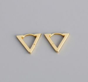 Simple Unique Sterling Silver Triangle Hoop Earring