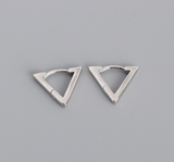 Simple Unique Sterling Silver Triangle Hoop Earring