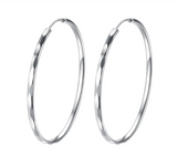 Classic Sterling Silver Big Ring Hoop Earring