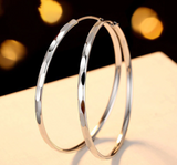 Classic Sterling Silver Big Ring Hoop Earring