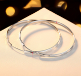 Classic Sterling Silver Big Ring Hoop Earring