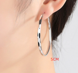 Classic Sterling Silver Big Ring Hoop Earring