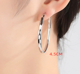 Classic Sterling Silver Big Ring Hoop Earring