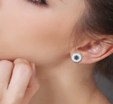 Romantic High Quality Sterling Silver Round Stud Earring