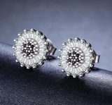 Romantic High Quality Sterling Silver Round Stud Earring