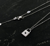 HIgh Quality APM Brand Style S925 Sterling Silver Paved Mini Lock Necklace