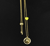 High Quality APM Brand Style Smiley Pendant Necklace