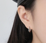 Sterling Silver Minimalist Ellipse Earring