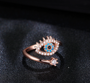 Fashionable Turkish Evil Eye Zircon Ring