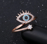 Fashionable Turkish Evil Eye Zircon Ring