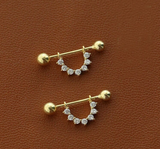 Sterling Silver Piercing Style Zircon Earring