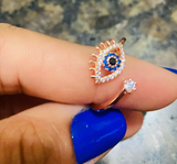 Fashionable Turkish Evil Eye Zircon Ring