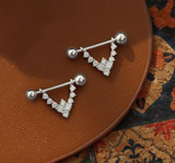 Sterling Silver Piercing Style Zircon Earring