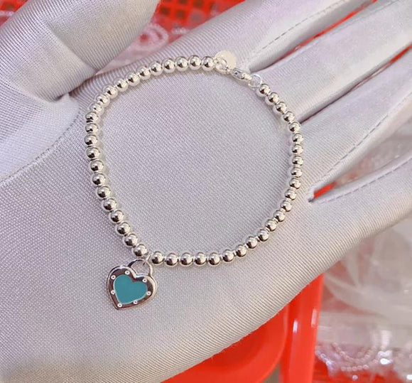 Brand Style High Quality Mint Heart Charm Bracelet